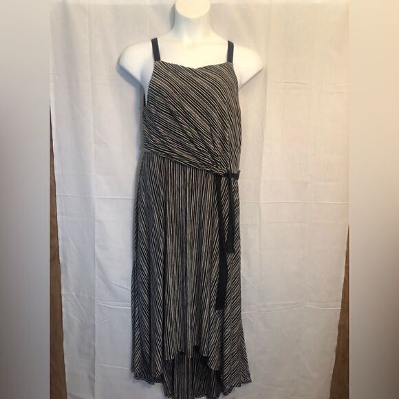 Anthropologie Salsola for Maeve striped hi low side waist tie maxi dress. Large - Picture 1 of 9